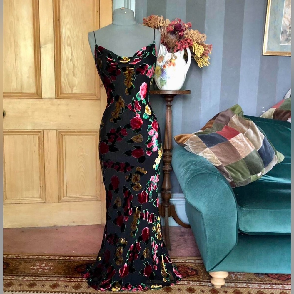 Vintage 90s Monsoon Devore Dress